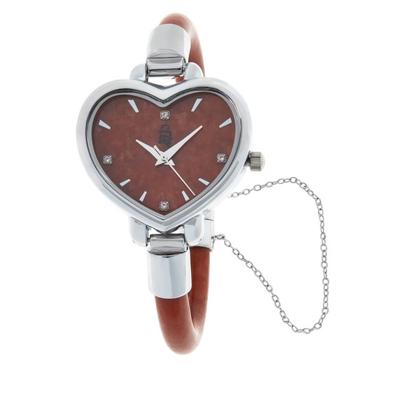 Jade of Yesteryear Jewelry - Jade Red Heart Bangle Watch with Magnetic Clasp by Jade of Yesteryear